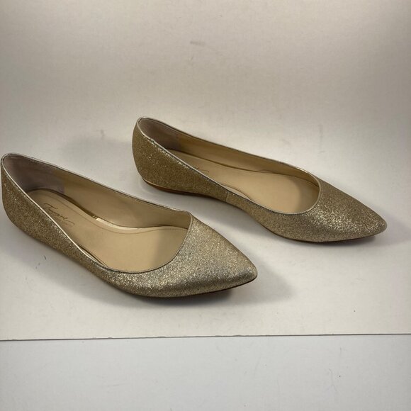 Vince Camuto Gold Glitter Flats - Picture 7 of 7